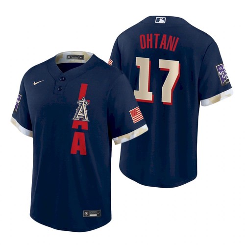 Men's Los Angeles Angels Shohei Ohtani Navy 2021 All Star Replica MLB Jersey